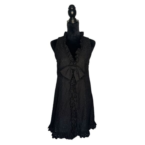 Marc By Marc Jacobs A-Line Lace Sleeveless Dress with Bow & Ruffle Detail Size 8 - Picture 3 of 15